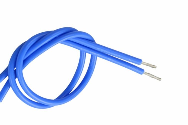 Blue Tinned Copper 22 Awg 600v Wire , Flexible Silicone Wire UL3529 150℃