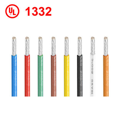 UL1332 Kawat terisolasi FEP dengan konduktor tembaga kaleng Fleksibel dan suhu nominal 200 °C untuk peralatan rumah tangga